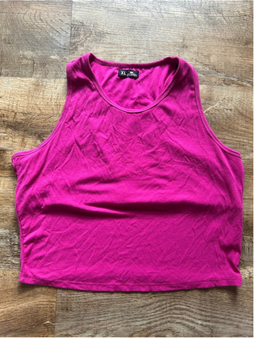 Crane XL Pink Ribbed Crop Top